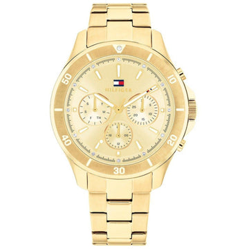 Γυναικείο ρολόι Tommy Hilfiger Aspen 1782640 με χρυσό ατσάλινο μπρασελέ και χρυσό καντράν διαμέτρου 38mm με ημέρα-ημερομηνία και ζιργκόν.